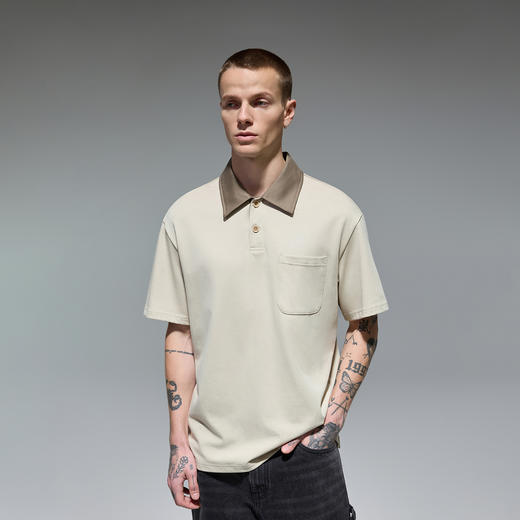 【凉感】CHINISM赤尘 撞色拼接polo衫男2025夏季抗菌速干短袖上衣 商品图0