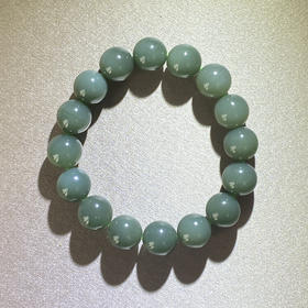 和田玉（青玉-沙枣青）12mm圆珠手串/15#