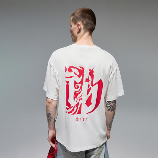 CHINISM赤尘 后背虎年浮雕印花短袖T恤男潮牌纯棉夏季情侣半袖 商品图0