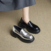 【预售5天】简约风圆头超轻厚底深口一脚蹬单鞋女新款秋季黑色银色小皮鞋YX&S008 商品缩略图1