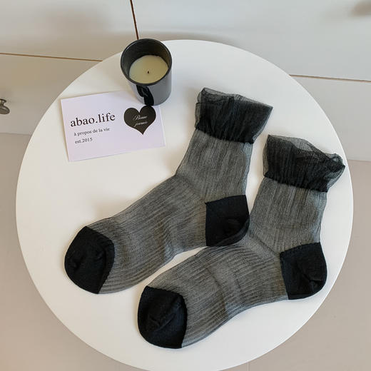 雀说3双装芭蕾风袜子女夏薄款透气蕾丝中筒袜凉感玻璃丝水晶袜诸暨百搭女袜 商品图7