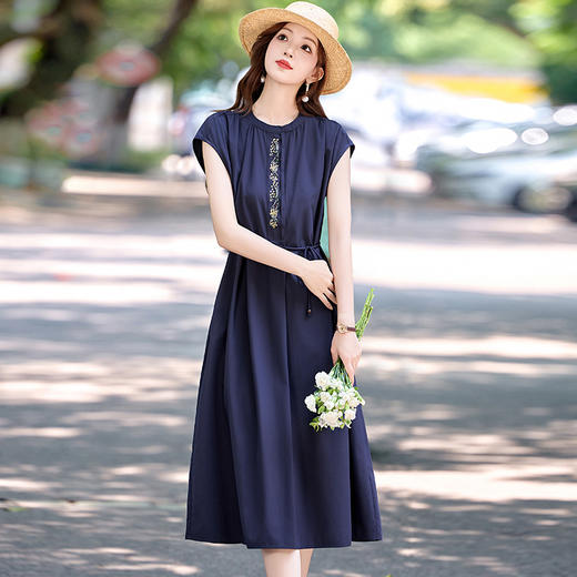 时尚无袖连衣裙，气质收腰显瘦洋气减龄裙子HR-LMYS8848 商品图2