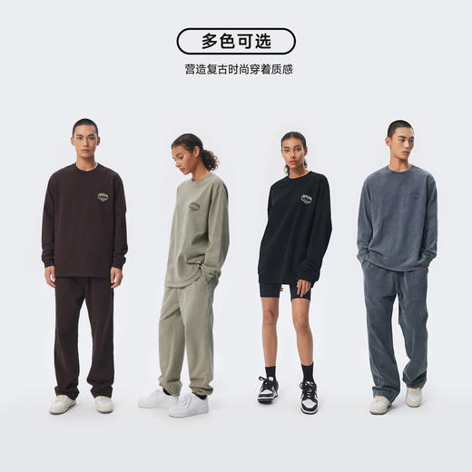 【水洗系列】CHINISM赤尘 做旧长袖T恤男美式品牌logo印花上衣 商品图3