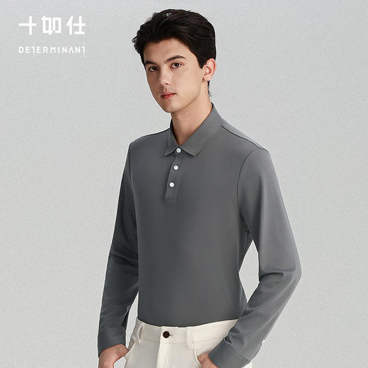 秋冬针织远红外保暖无缝压胶长袖POLO-P04-03 商品图4