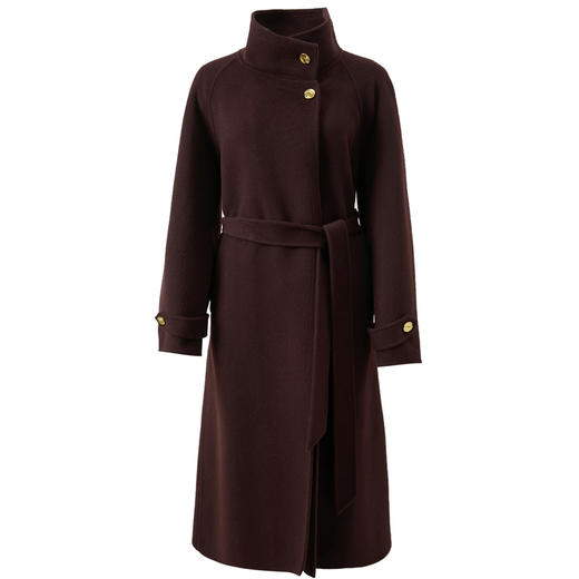 【100绵羊毛】三彩2025冬季新款立领双面呢大衣长款外套M 商品图4