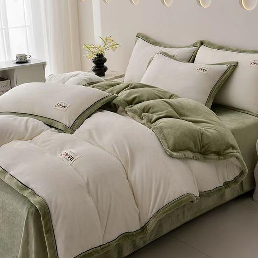 精选高克重纯色牛奶绒宽边四件套G110200001 商品图6