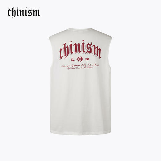 CHINISM赤尘 发泡印花白色背心男夏季新款美式轻薄运动无袖坎肩 商品图0