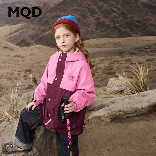 【MQD】童装男女童春秋季品儿童户外露营撞色工装风风衣外套 商品图3