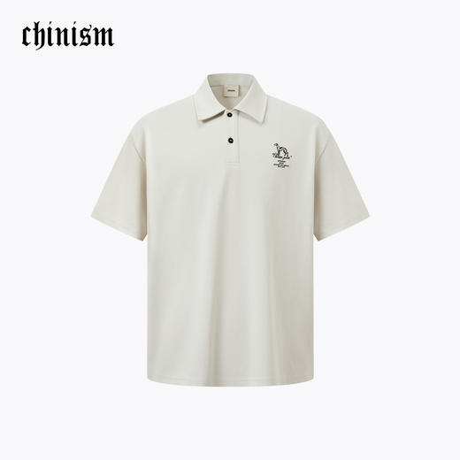 【凉感】CHINISM赤尘 斑点狗刺绣短袖polo衫男2025夏季速干上衣 商品图0