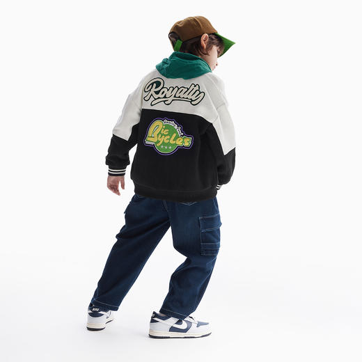 【MQD】童装儿童棒球服外套款女童春秋装学院风华夫格男女童外套 商品图2