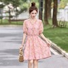 法式气质优雅小个子温柔时尚，V领收腰碎花连衣裙HR-BBL5058 商品缩略图1