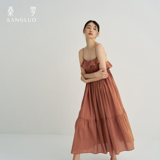 复古浪漫』桑罗法式度假吊带裙荷叶边领桑蚕丝睡裙女家居服可外穿 商品图1