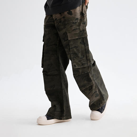 CHINISM赤尘 渐变迷彩工装裤男秋季美式直筒多口袋潮牌休闲伞兵裤 商品图1