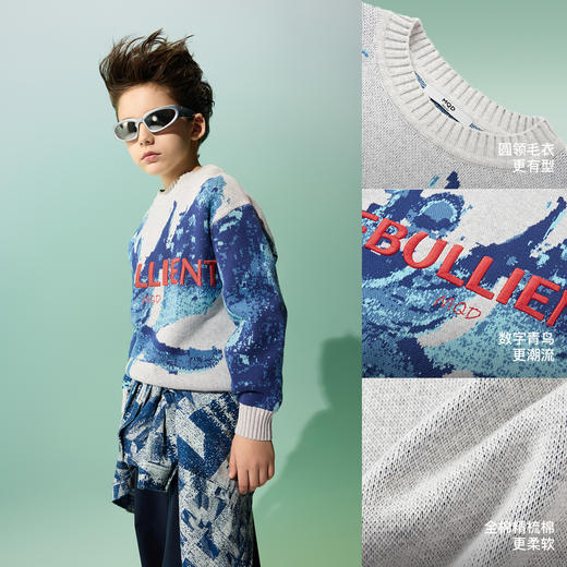 【MQD】【国潮系列】童装男童毛衣25春季新款儿童原创针织衫外套 商品图1