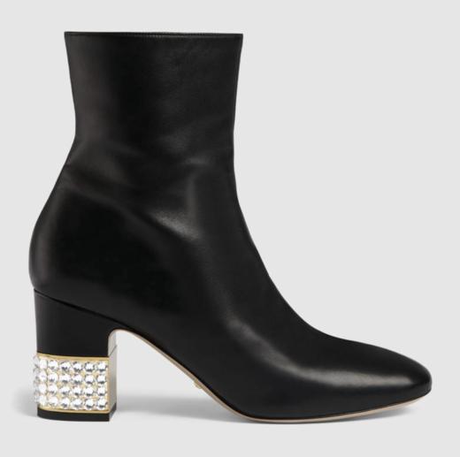 【超惠秒】GUCCI 古驰 女士可拆卸珠宝蝴蝶结 真皮高跟及踝靴11856 商品图4