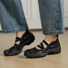 【预售5天】复古运动登山鞋新款百搭厚底真皮圆头芭蕾风玛丽珍单鞋MX&mx89921