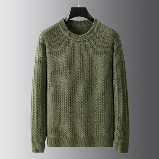 【DWP】大依优型大码男装秋季新款男青年潮胖加肥加大码圆领提花羊毛衫男毛衣 商品图2