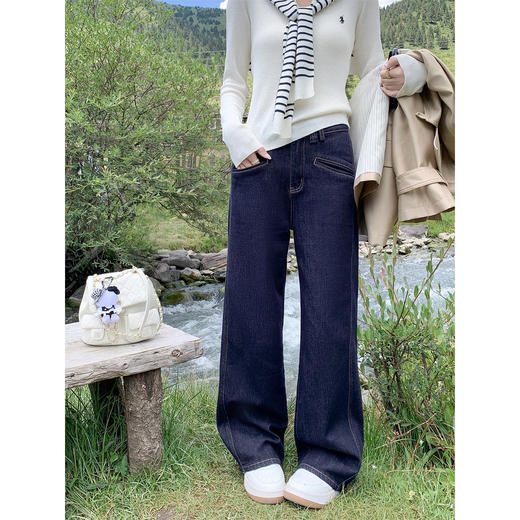 <曾小咸推荐>美式复古高级感直筒2色牛仔裤 商品图0