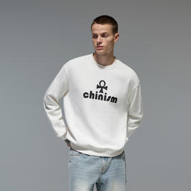 CHINISM赤尘 幸运之符圆领卫衣男秋季潮牌宽松撞色印花长袖上衣