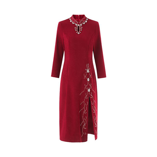 LC 2506端庄优雅显气质时尚洋气开叉旗袍裙 商品图4