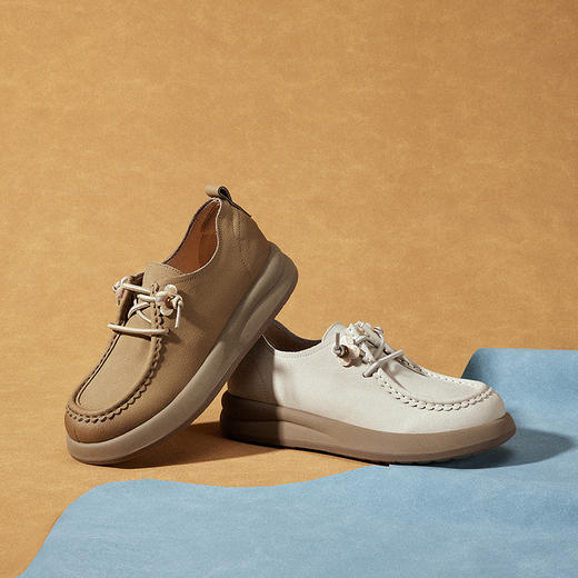 千百度厚底美拉德乐福鞋女增高牛津鞋单鞋A25413005 商品图1