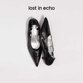 lost in echo2025早秋新真皮小猫跟浅口手工高跟鞋芭蕾舞尖头单鞋