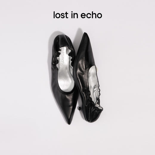 lost in echo2025早秋新真皮小猫跟浅口手工高跟鞋芭蕾舞尖头单鞋 商品图0