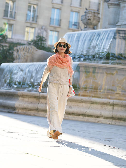 PETIT SCHAN小闪 CLO#885 Drift through 浮游 棉麻松紧腰直筒卫裤 商品图4