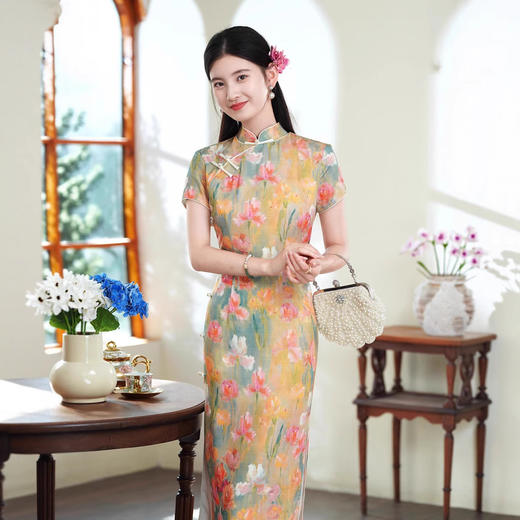 夏季旗袍改良云锦连衣裙日常可穿WC8771 商品图4