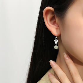 【预售3天】天然和田玉蝴蝶耳钩女S925纯银国潮轻奢小众气质耳饰品DQ11665E