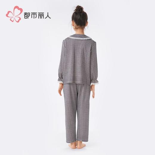 都市丽人女童双面无尘棉睡衣家居服长袖长裤童装棉质套装JHH9C7 商品图3