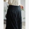 牧衣游原创 重磅27姆米提花丝麻半裙宽松复古黑色马面裙 松子落 商品缩略图2