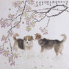 方楚雄《海棠花与小狗》国画原作69CM*69CM斗方宣纸收藏级艺术臻品 商品缩略图7