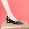 【预售5天】秋季新款百搭气质尖头低粗跟水钻浅口单鞋女NF&N5311 商品缩略图2