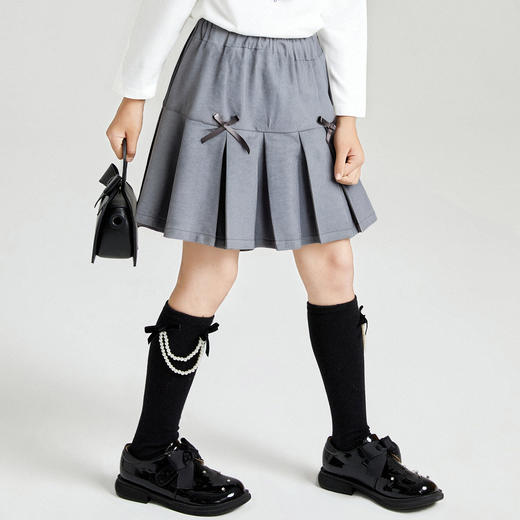 笛莎Deesha 2025秋季新款女童时尚学院风百褶半身裙 商品图2