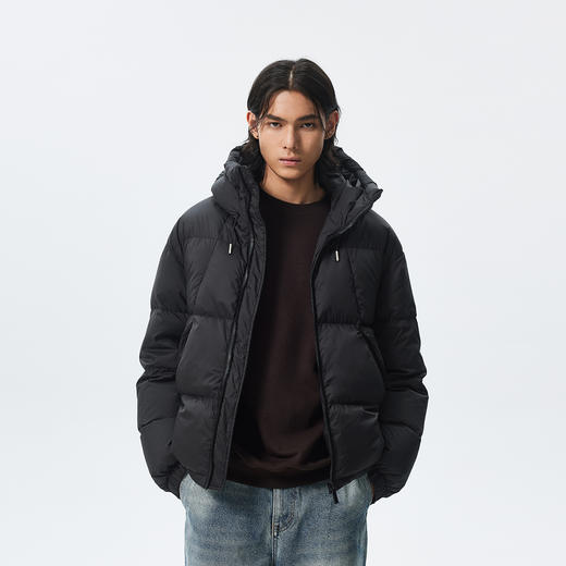 【商场同款】CHINISM赤尘 井字格三防连帽短款羽绒服男冬季新款 商品图2