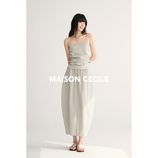 MAISON CECILE 六色/经典重现加色法式干丝抽褶吊带/花苞半裙 商品图2