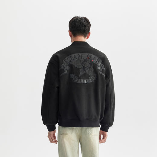 CHINISM折扣季  EXQUISITE李斯丹妮联名 棒球服夹克男黑色外套 商品图0