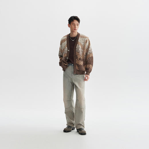 CHINISM赤尘 伐木工装牛仔裤男秋季新款宽松直筒复古休闲伞兵裤 商品图3