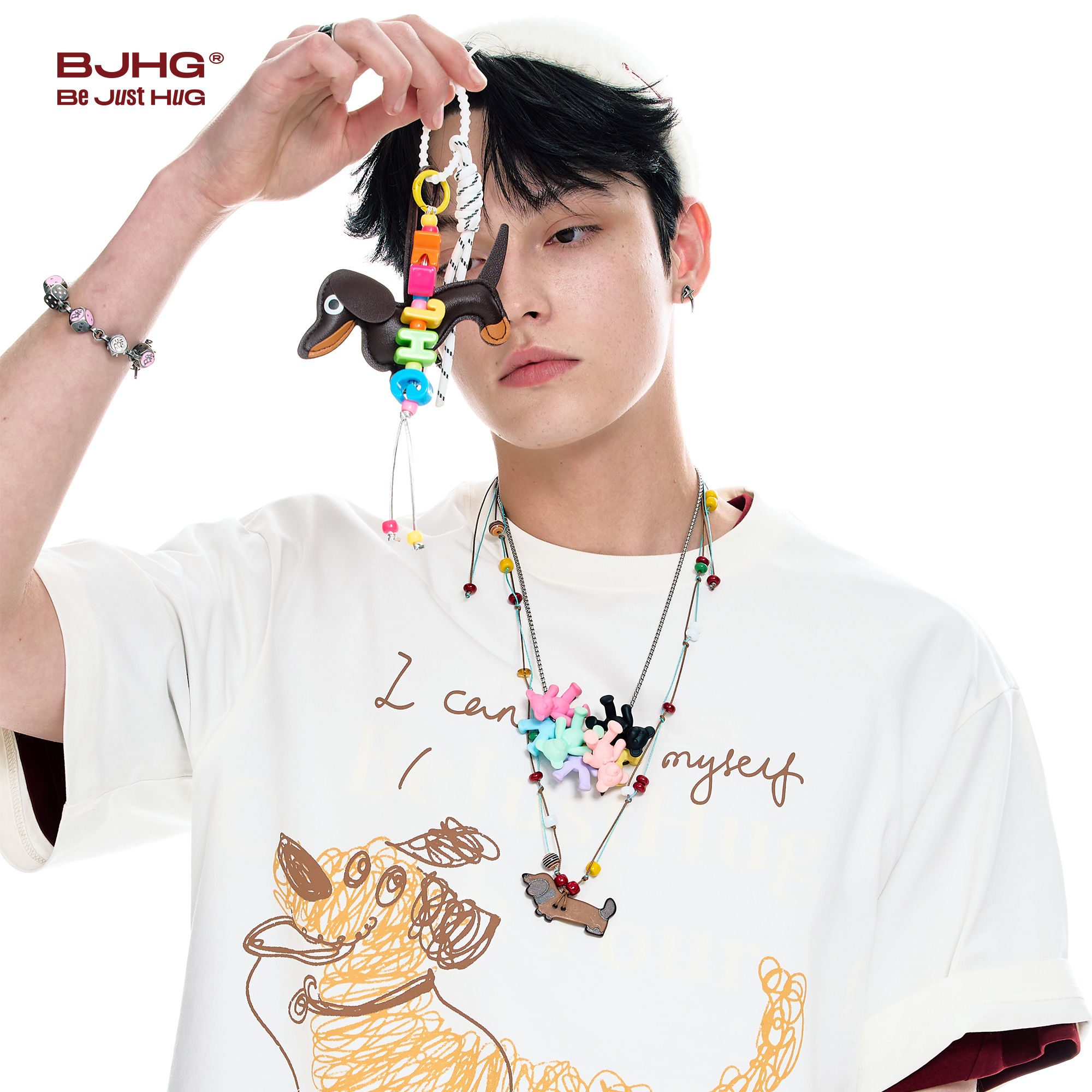 BJHG不计后果 腊肠小狗挂件t恤配饰潮牌新款百搭趣味衣服装饰饰品