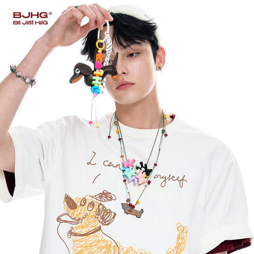 BJHG不计后果 腊肠小狗挂件t恤配饰潮牌新款百搭趣味衣服装饰饰品 商品图0