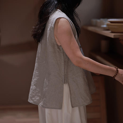 黄阿福 雨露亚麻背心 商品图7