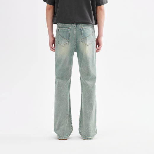 CHINISM赤尘 重磅325g弹力微喇牛仔裤男2025夏季吊磨合体男士裤子 商品图4