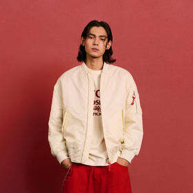 CHINISM赤尘 CH中国结MA1飞行夹克男秋季复古加厚男生无领外套