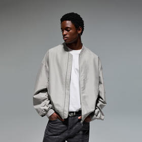 CHINISM赤尘 浅灰色TR金属丝飞行夹克男冬季美式复古MA1男士外套