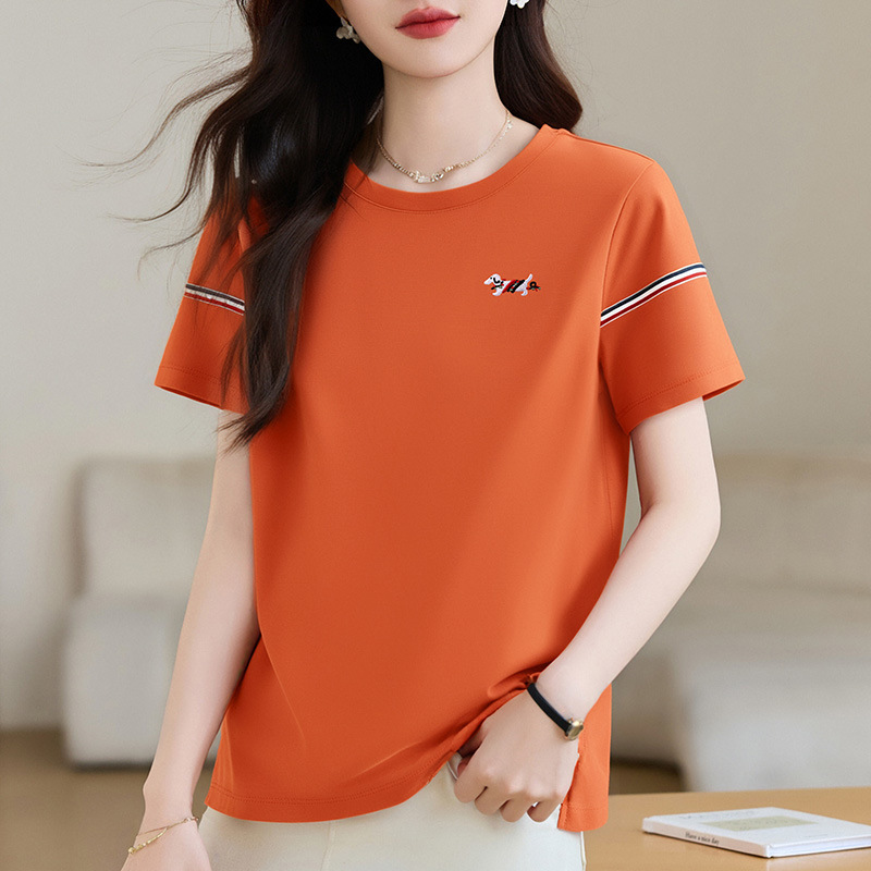 雀说圆领白色正肩短袖t恤新款夏季爆款女装衣服上衣半袖体恤衫AL20144