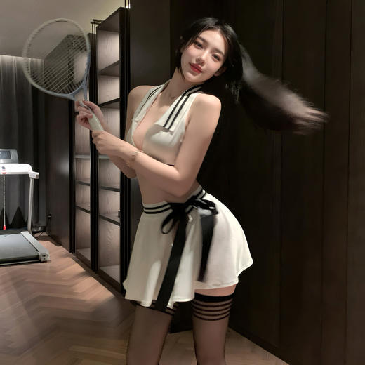霏慕 网球女神运动分体套装ZY38 原创情趣内衣热辣性感风网球制服大尺度免脱约会战袍 商品图4
