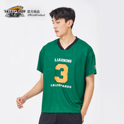辽宁飞豹男篮官方商品丨辽篮球员印号墨绿色T恤美式潮流短袖球迷 商品图3