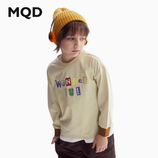 【MQD】童装男童长袖t恤春秋季款圆领儿童打底衫宝宝字母内搭上衣 商品图0