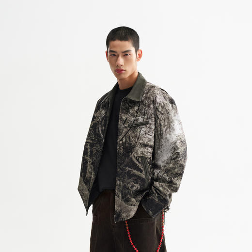 CHINISM赤尘 数码印花底特律工装夹克男秋季新款宽松潮牌休闲外套 商品图2
